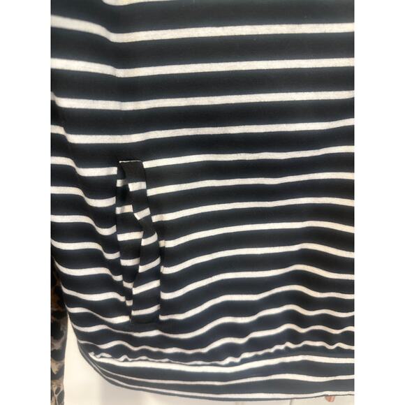 AND THE WHY casual Top Size Medium Striped Animal Print Hoodie NEW - Picture 2 of 7
